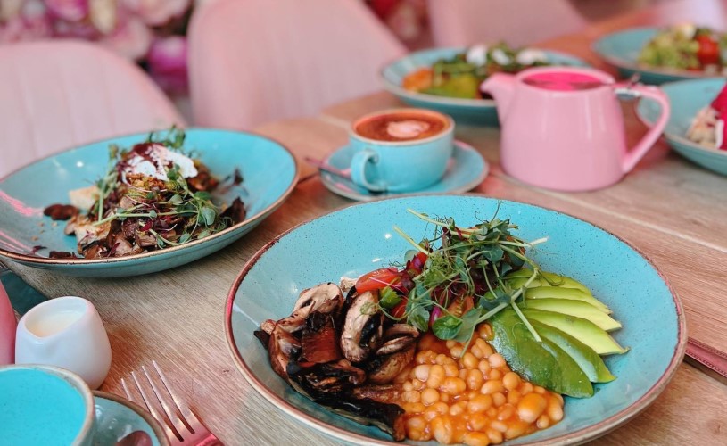 Brunch dishes at Sweet Little Things in Bath